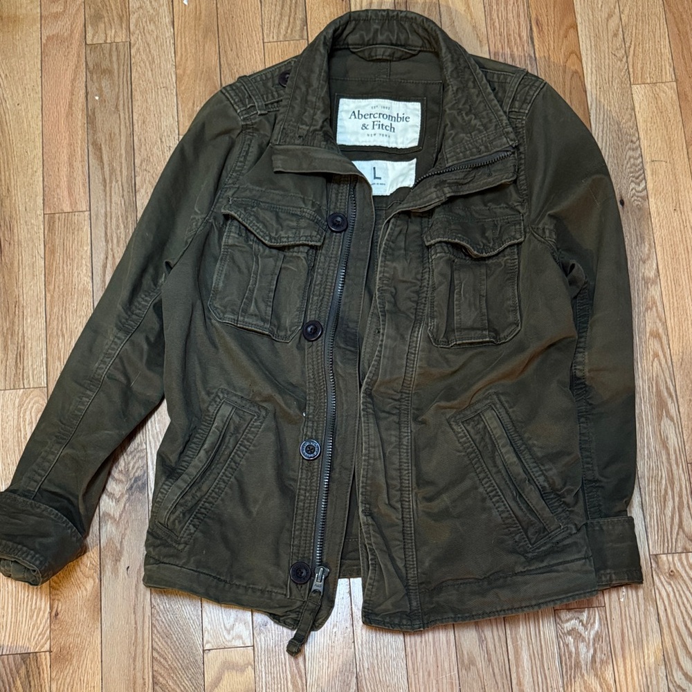 Abercrombie & Fitch Men's Dark Green Field Jacket